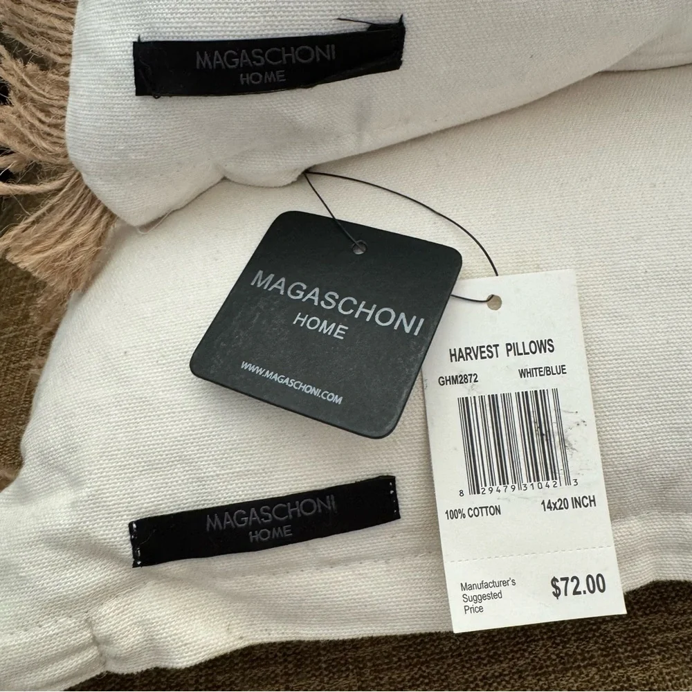 🆕2 Magaschoni Home Fall Harvest Pumpkin Cotton Accent Pillows